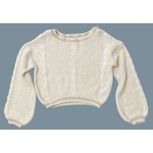 Bebe Cream Cable Knit Cropped Sweater S Urban Babydoll Cozy